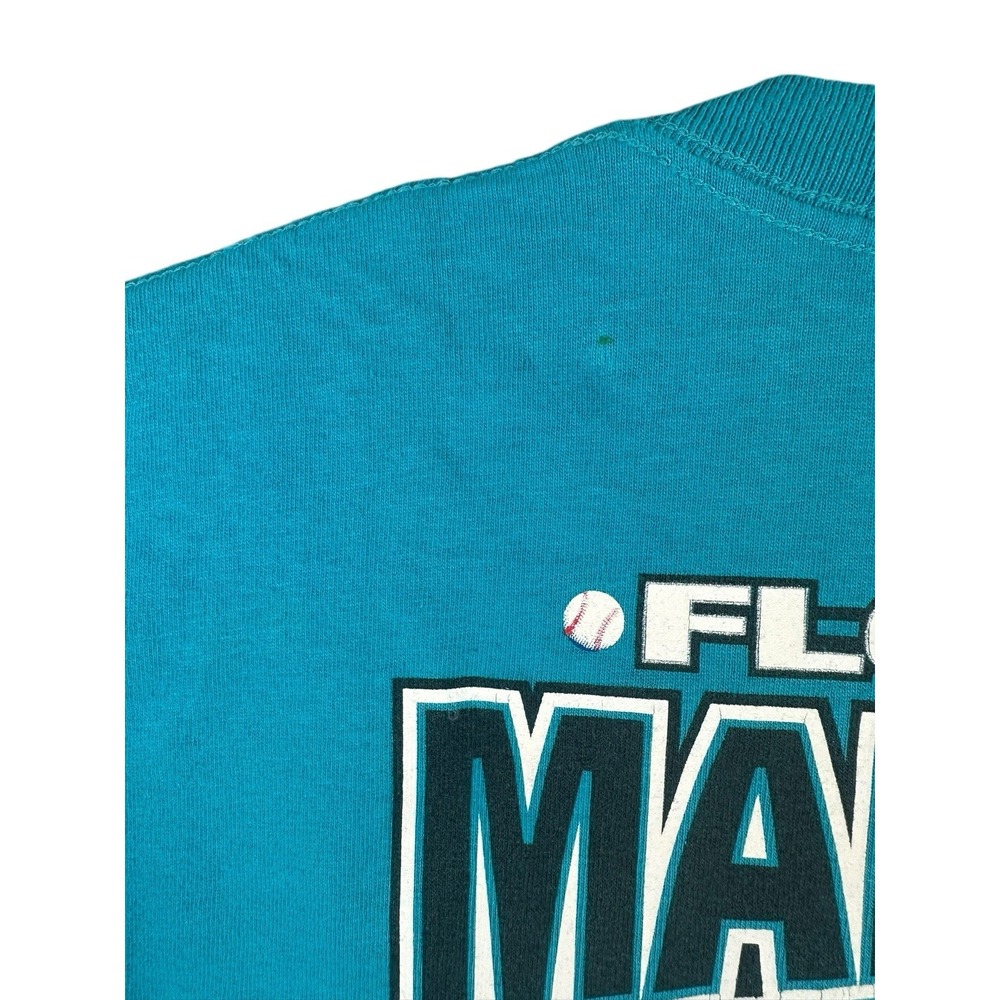 Vintage Starter MLB Florida Marlins 1997 World Series Baseball Shirt Large Auto - Picture 3 of 9